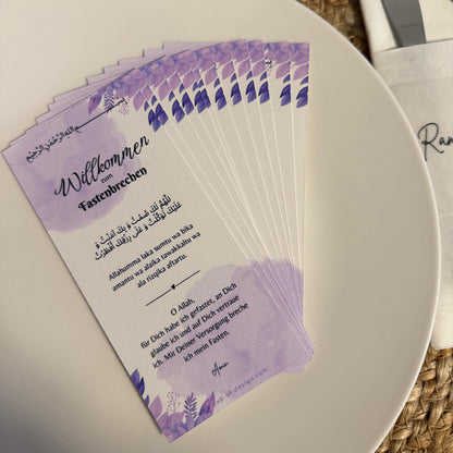 Dua-Tellerkarten - Iftar Dua für den Tisch