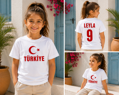 Kids Edition: Personalisierter Baumwolle T-Shirt WM 2026 Türkiye
