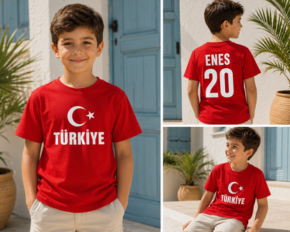 Kids Edition: Personalisierter Baumwolle T-Shirt WM 2026 Türkiye