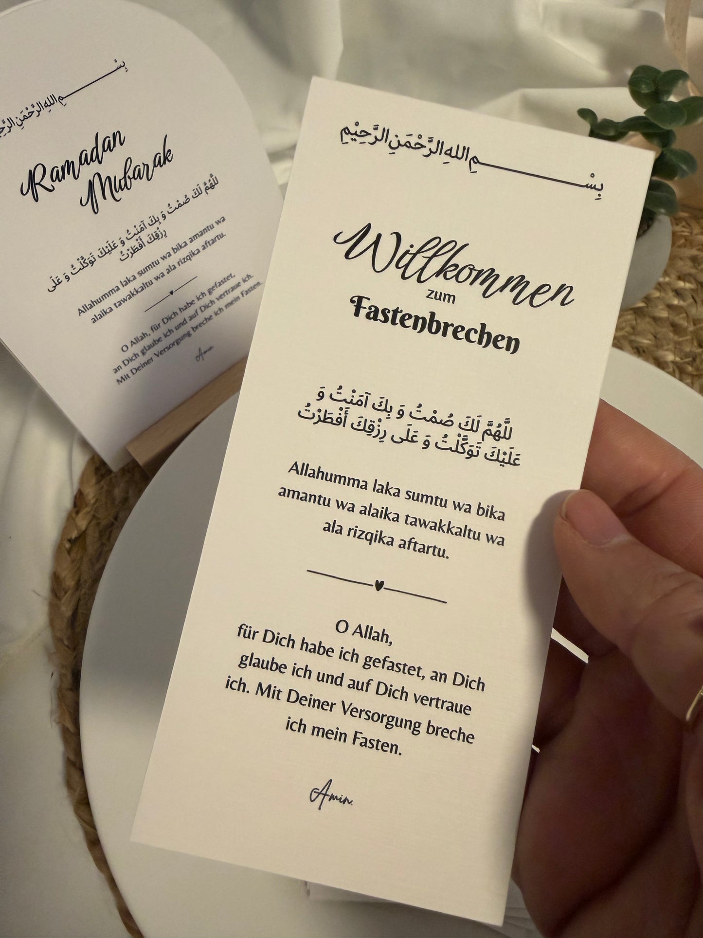 Dua-Tellerkarten - Iftar Dua für den Tisch