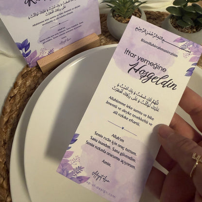 Dua-Tellerkarten - Iftar Dua für den Tisch