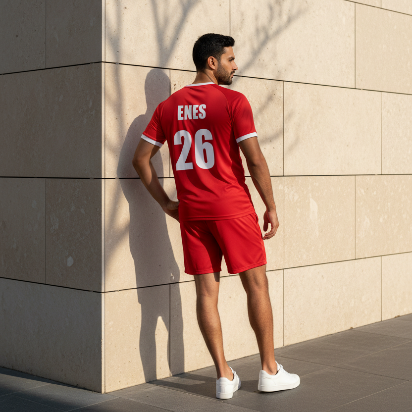 Mann mit personalisierter Türkei Trikot Rückseite