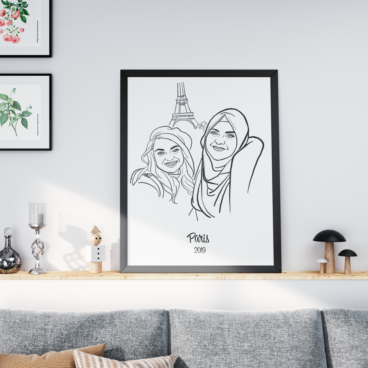 Personalisierte Line Art Portrait Poster